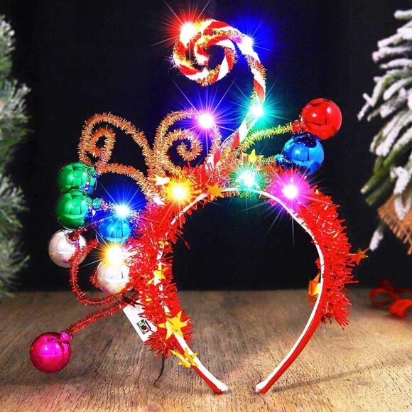 Light Up Christmas Headband LED Xmas Party Costume Hair Accessory main image 6